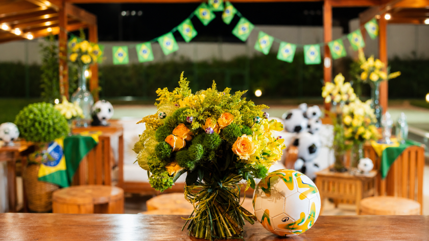 Buquê verde e amarelo